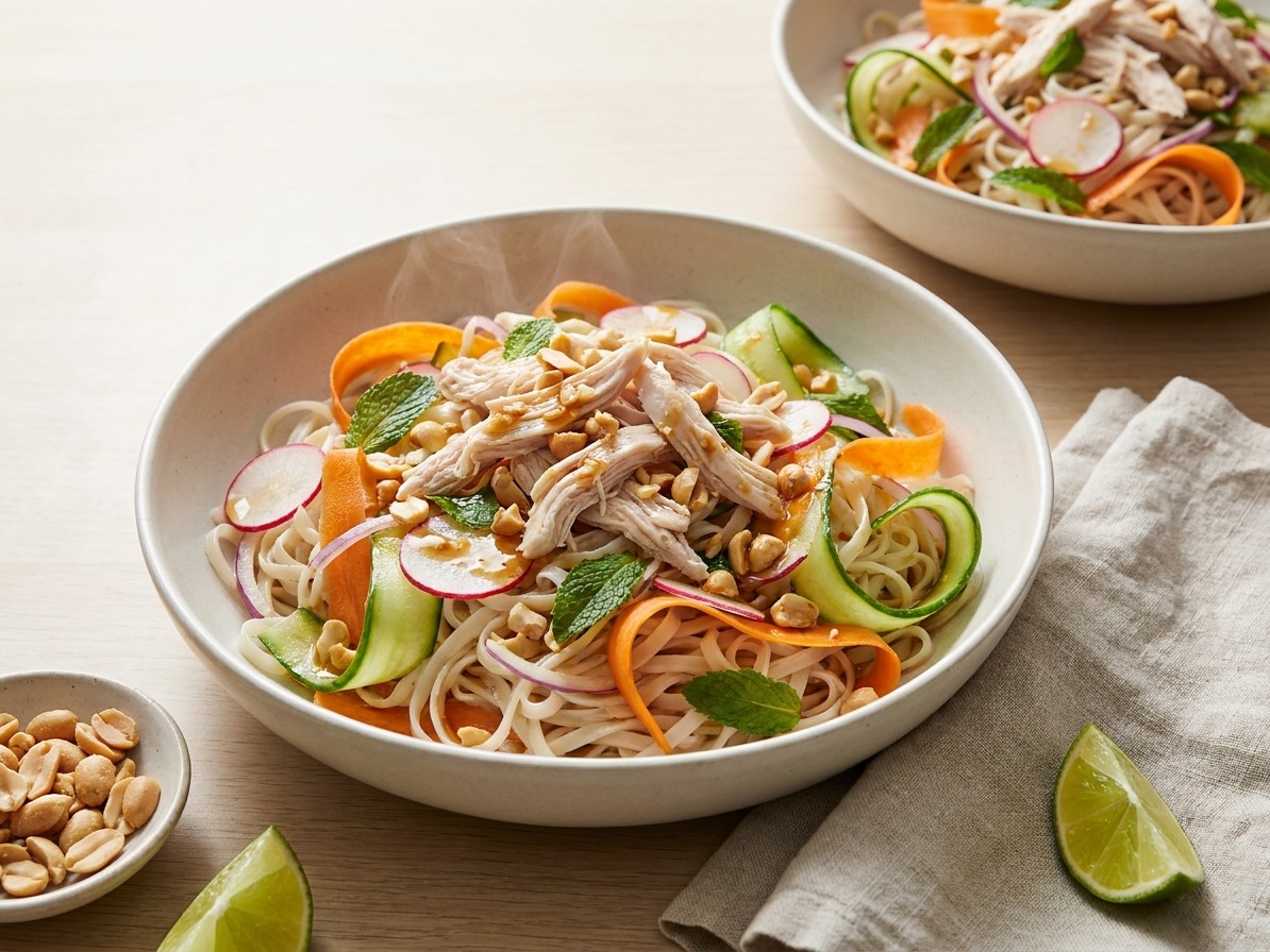 Vietnamese Chicken Salad with Rice Noodles