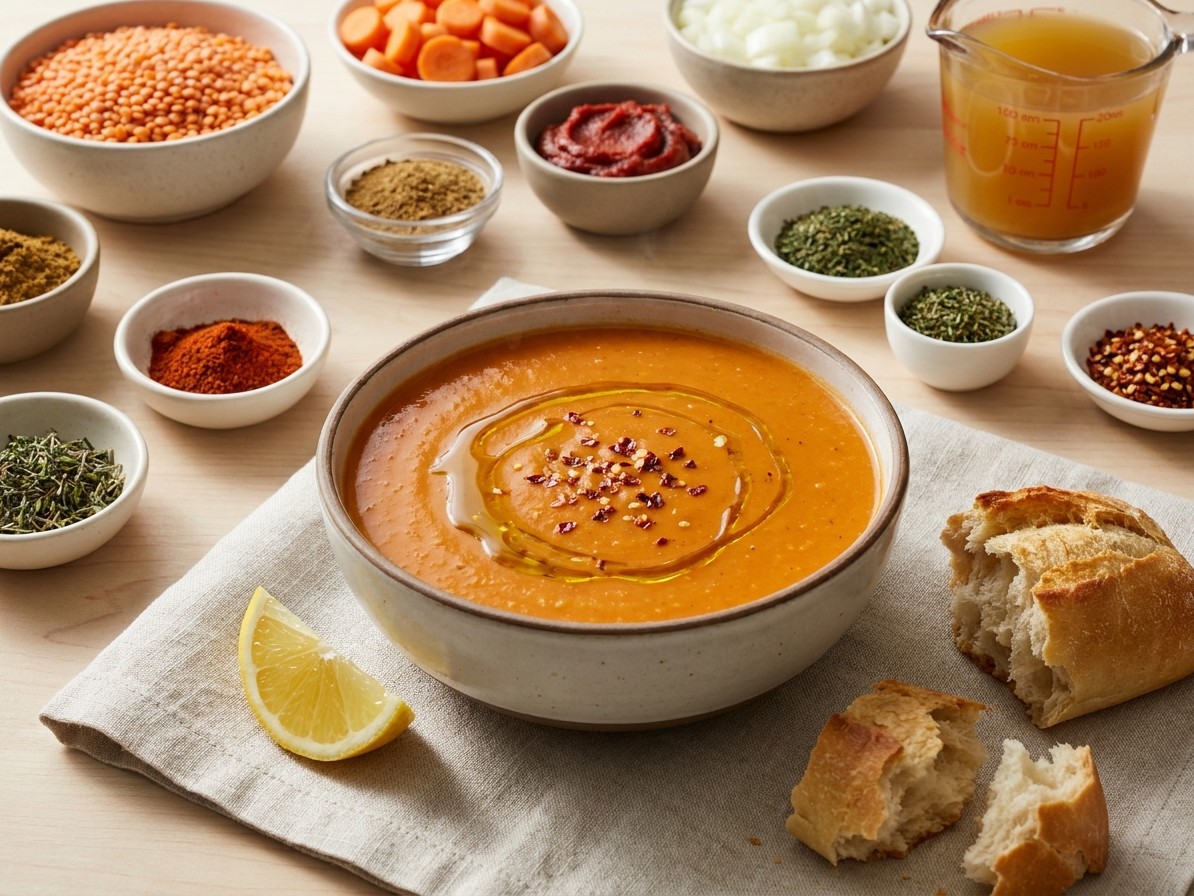 Turkish Red Lentil Soup (Corba)