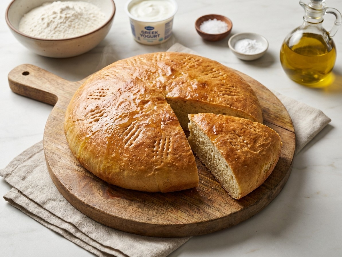 Albanian Kulaç (Yogurt Soda Bread)