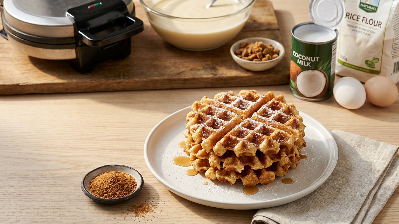 Cambodian Coconut Waffles (Num Poum)