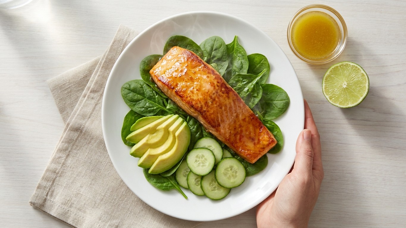 Salmon, Avocado, and Cucumber Salad
