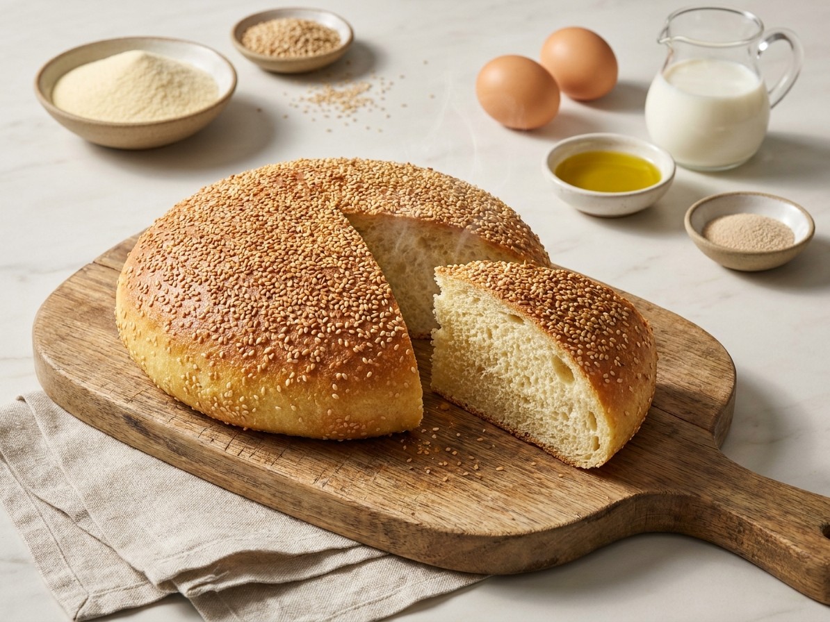 Khobz el Dar (Algerian Semolina Bread)