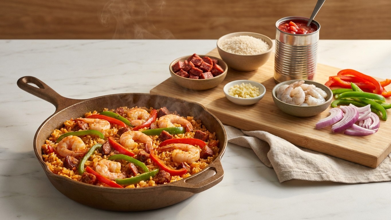 Spanish Rice and Shrimp One-Pot