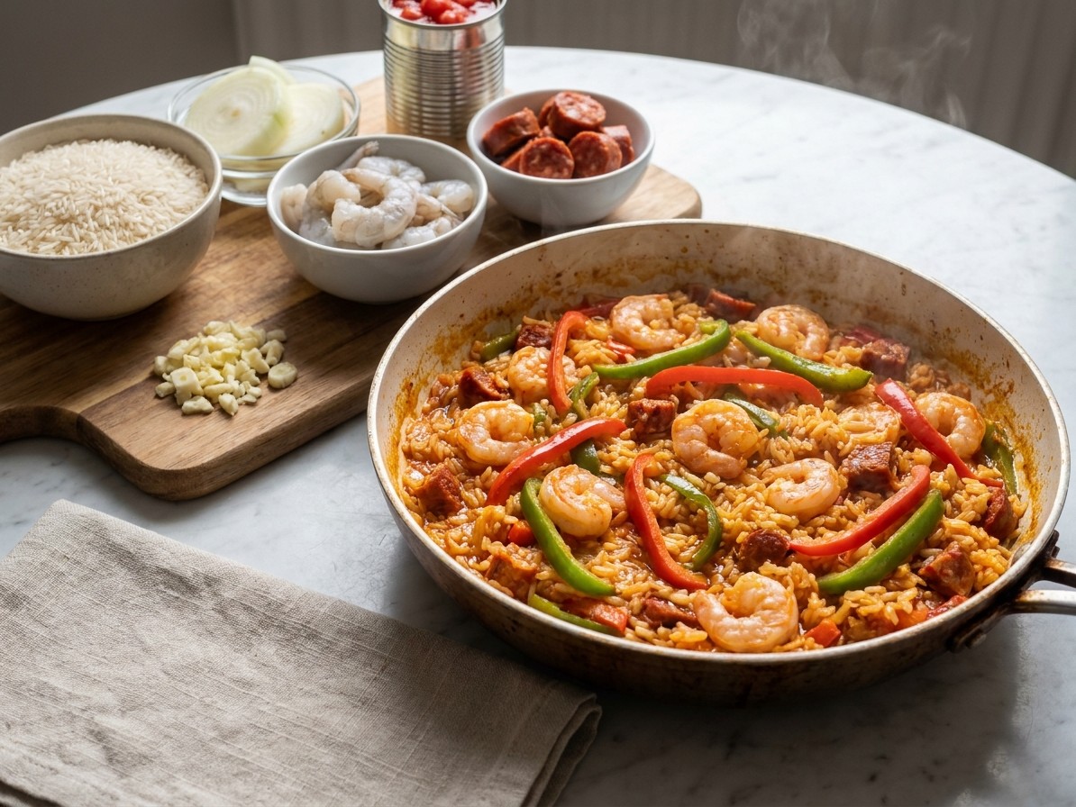 Spanish Rice and Shrimp One-Pot