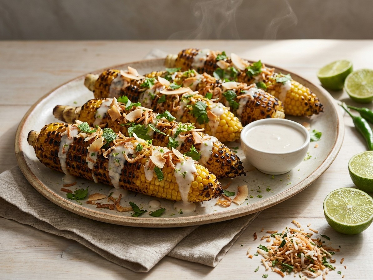 Charred Corn on the Cob with Lime and Coconut Butter