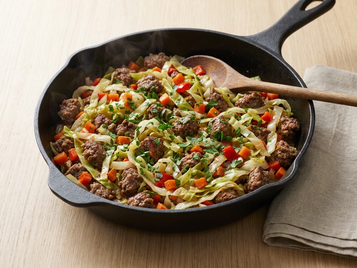 Ground Beef and Cabbage Skillet