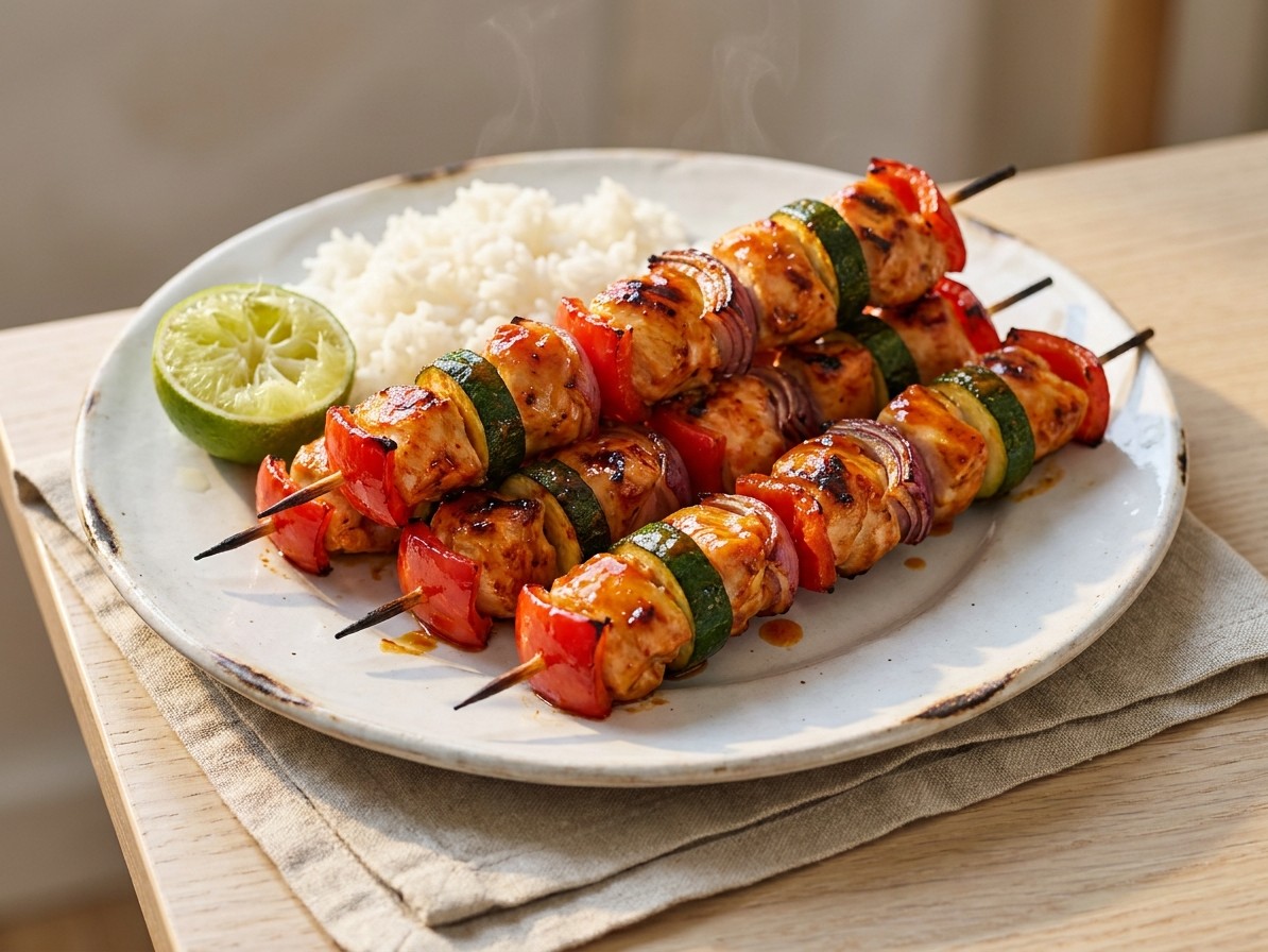 Red Curry Chicken Kebabs