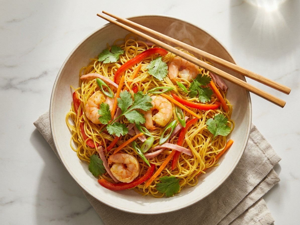 Singapore Noodles with Shrimp