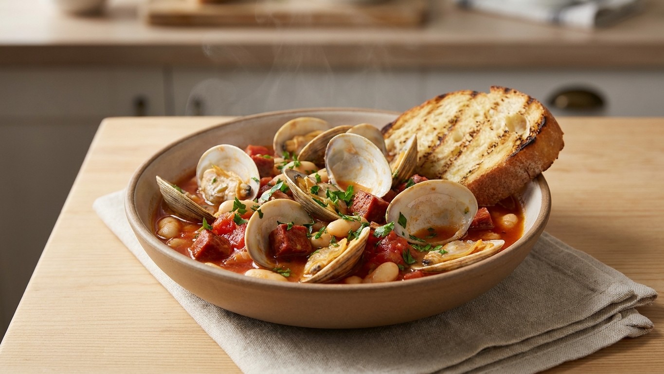 Clam, Chorizo and White Bean Stew