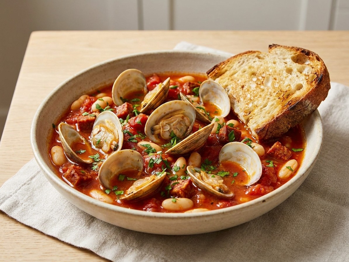 Clam, Chorizo and White Bean Stew