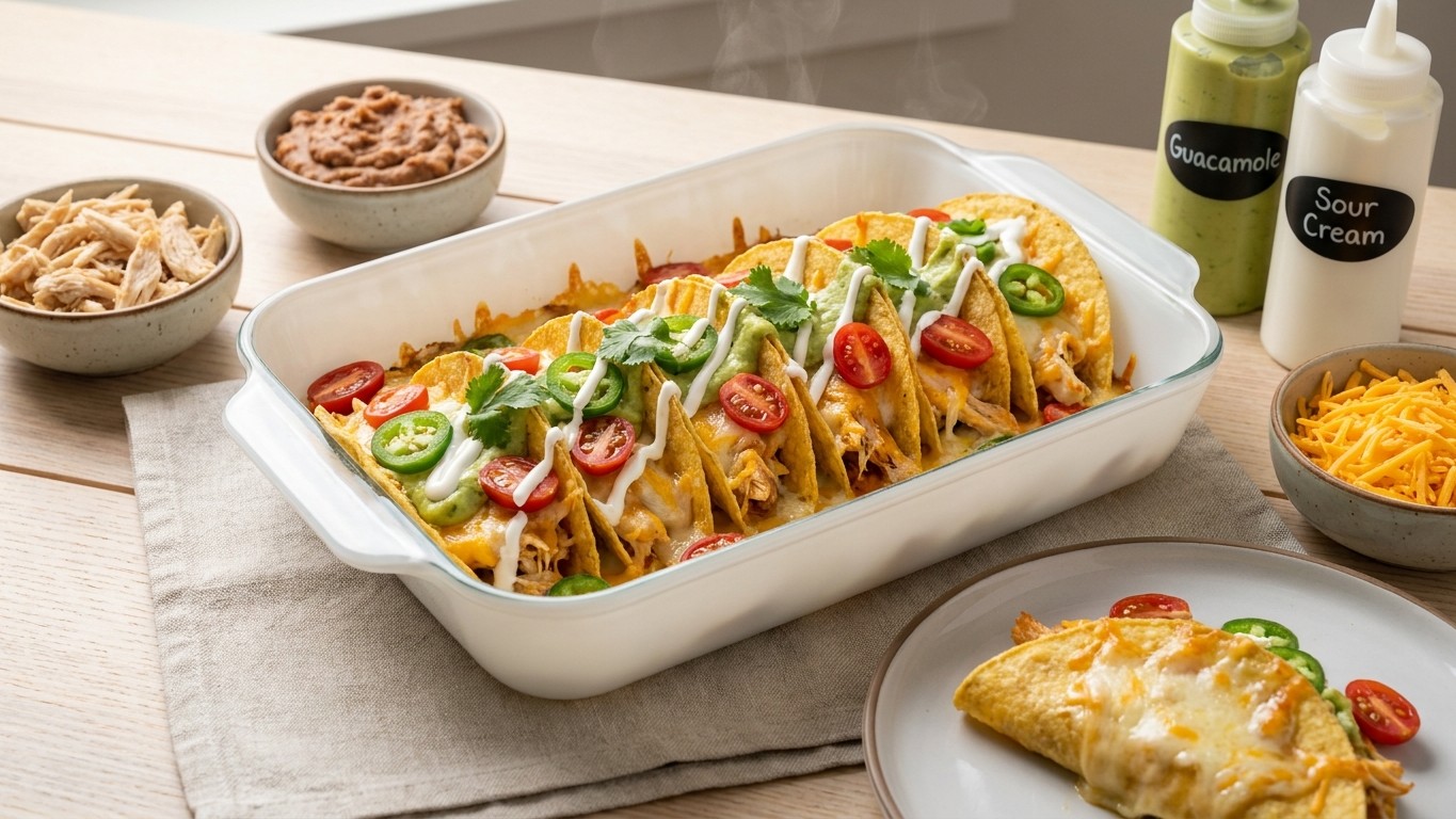 Crock Pot Chicken Baked Tacos