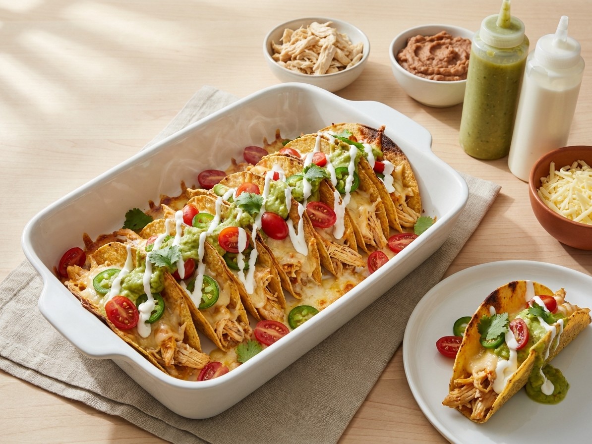 Crock Pot Chicken Baked Tacos
