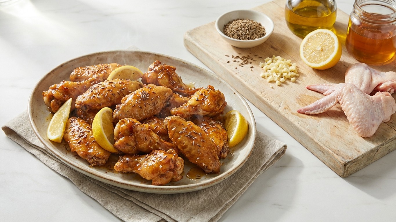 Cumin, Lemon and Garlic Chicken Wings