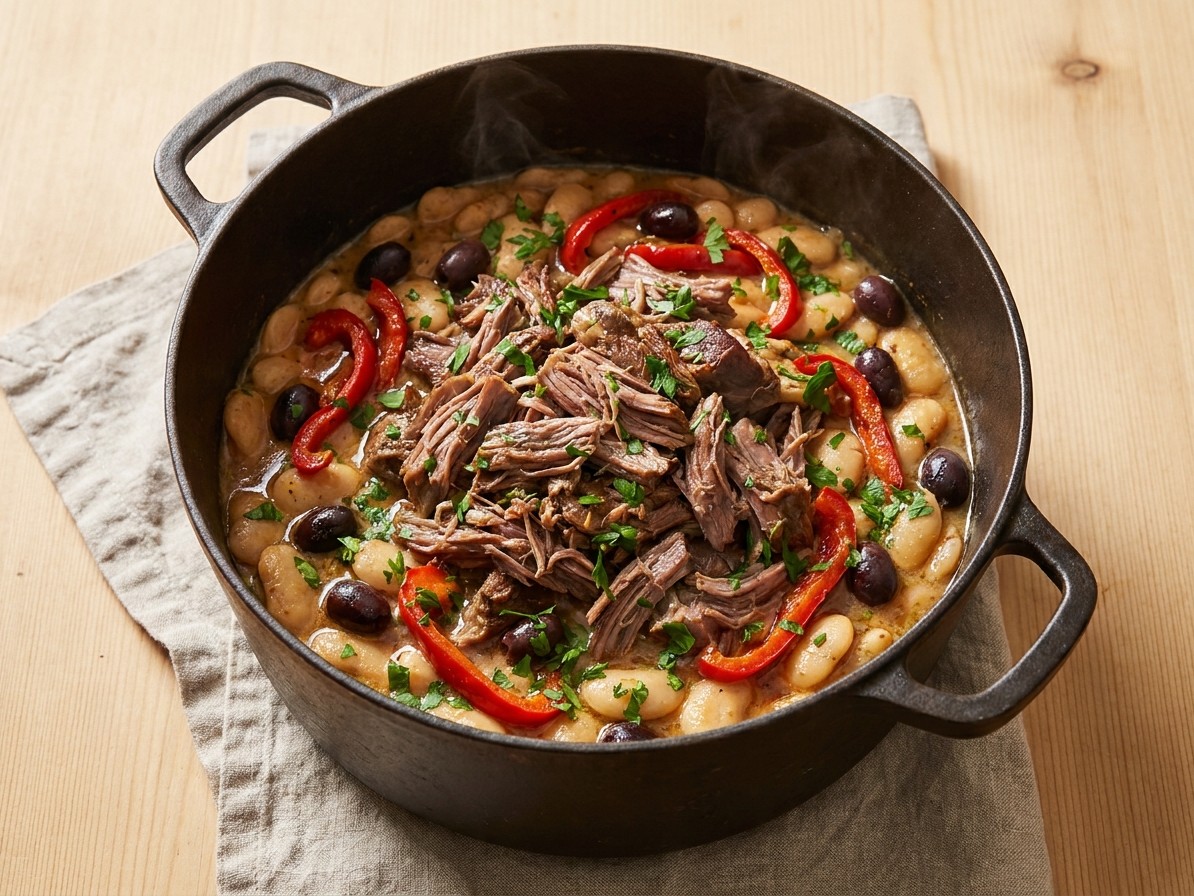 Spanish Slow-Cooked Lamb Shoulder with Butter Beans