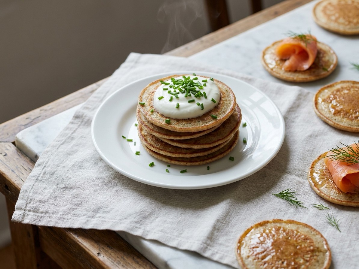 Russian Blini (Buckwheat Pancakes)