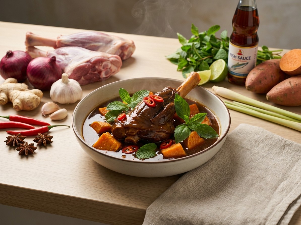 Vietnamese Lamb Shanks with Sweet Potatoes