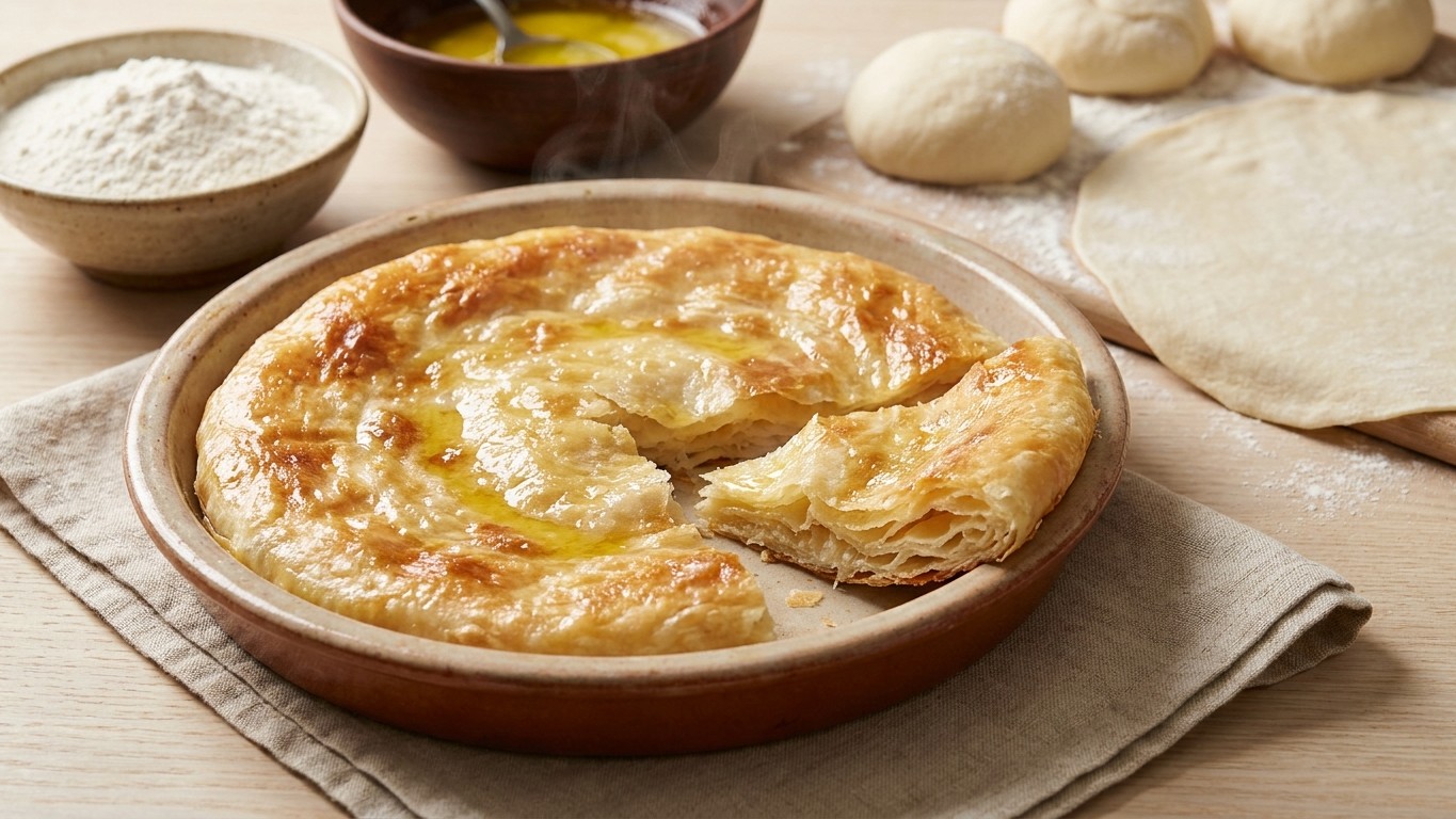 Egyptian Feteer Meshaltet (Flaky Layered Flatbread)