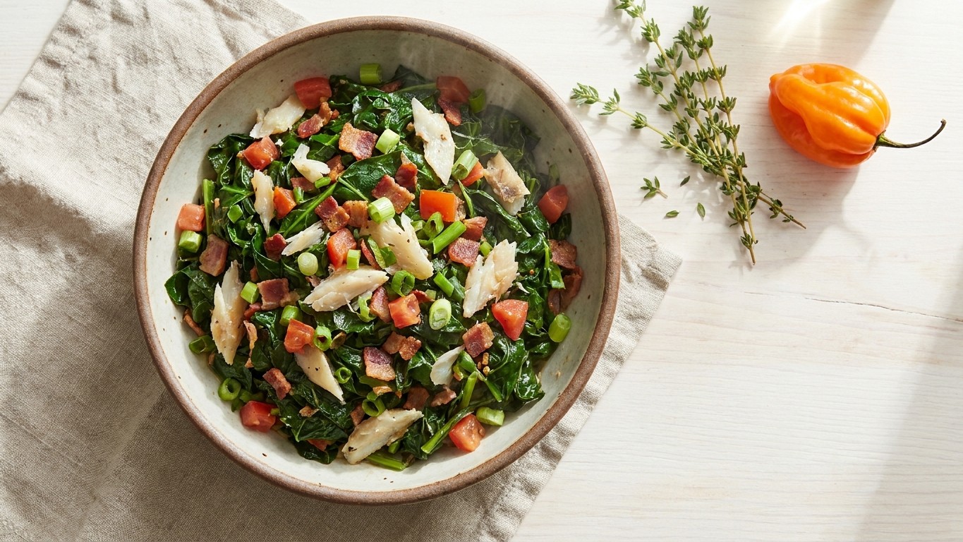 Jamaican Callaloo and Saltfish