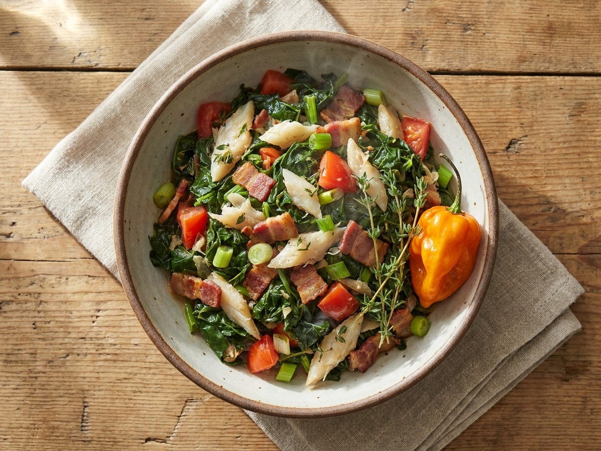 Jamaican Callaloo and Saltfish