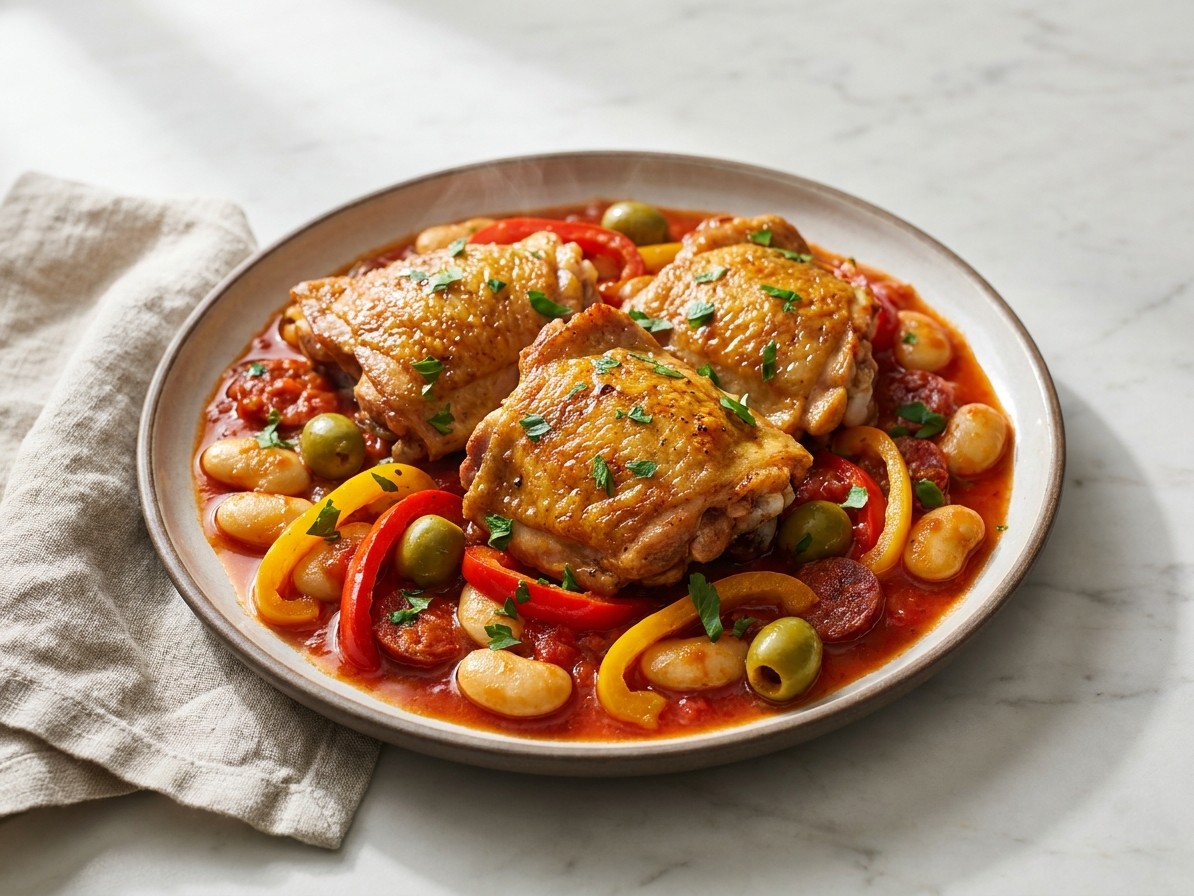 One-Pan Spanish Chicken with Chorizo and Butter Beans
