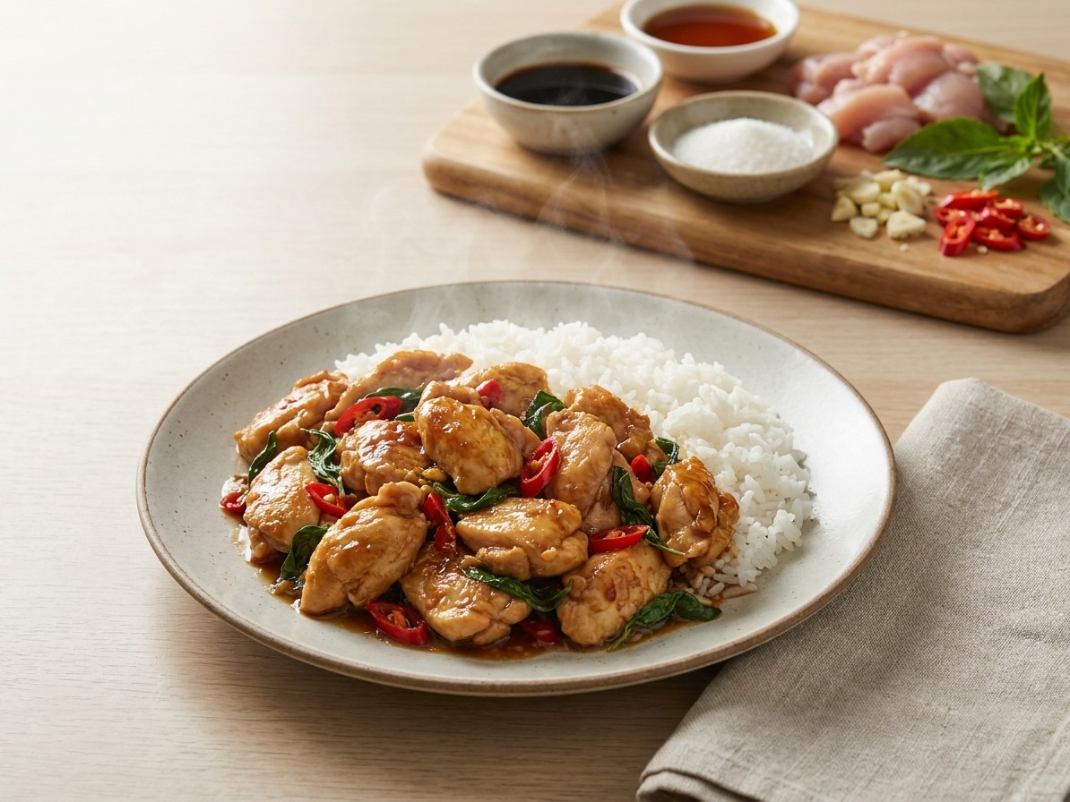 Thai Stir-Fried Chicken with Chilies and Basil