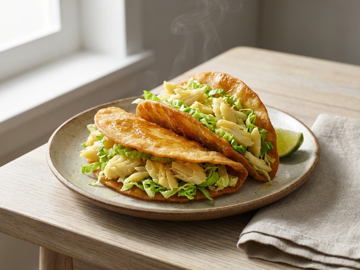 Breadfruit Tacos with Saltfish