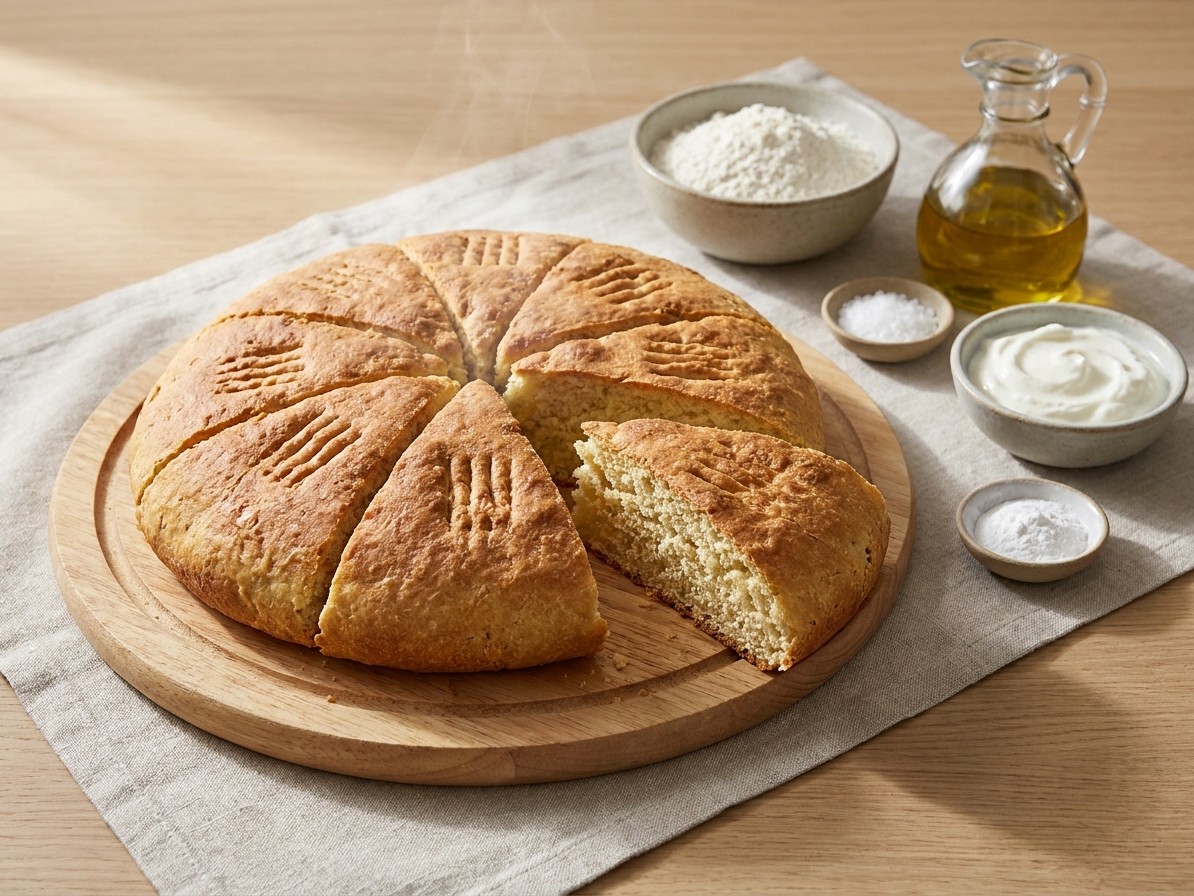 Albanian Kulaç (Yogurt Soda Bread)