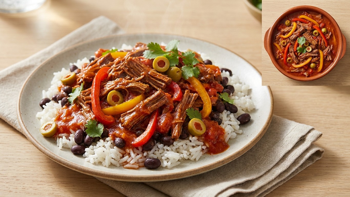 Cuban Ropa Vieja (Shredded Beef in Tomato Sauce)
