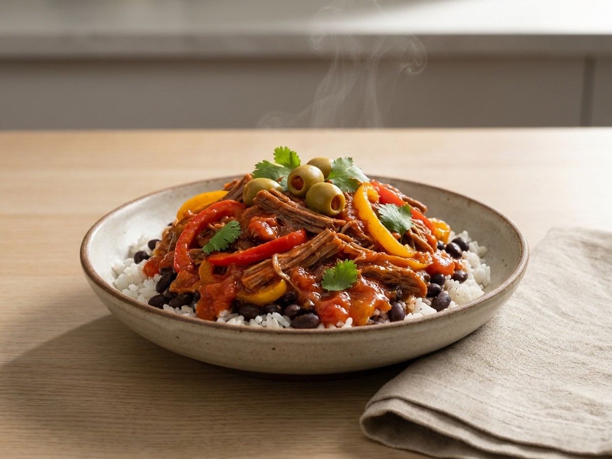 Cuban Ropa Vieja (Shredded Beef in Tomato Sauce)