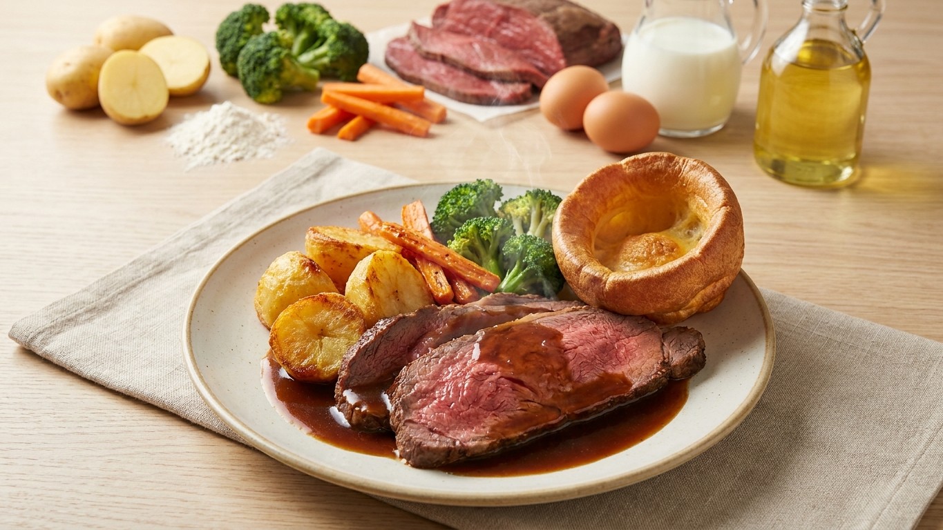 Classic Beef Sunday Roast with Yorkshire Puddings