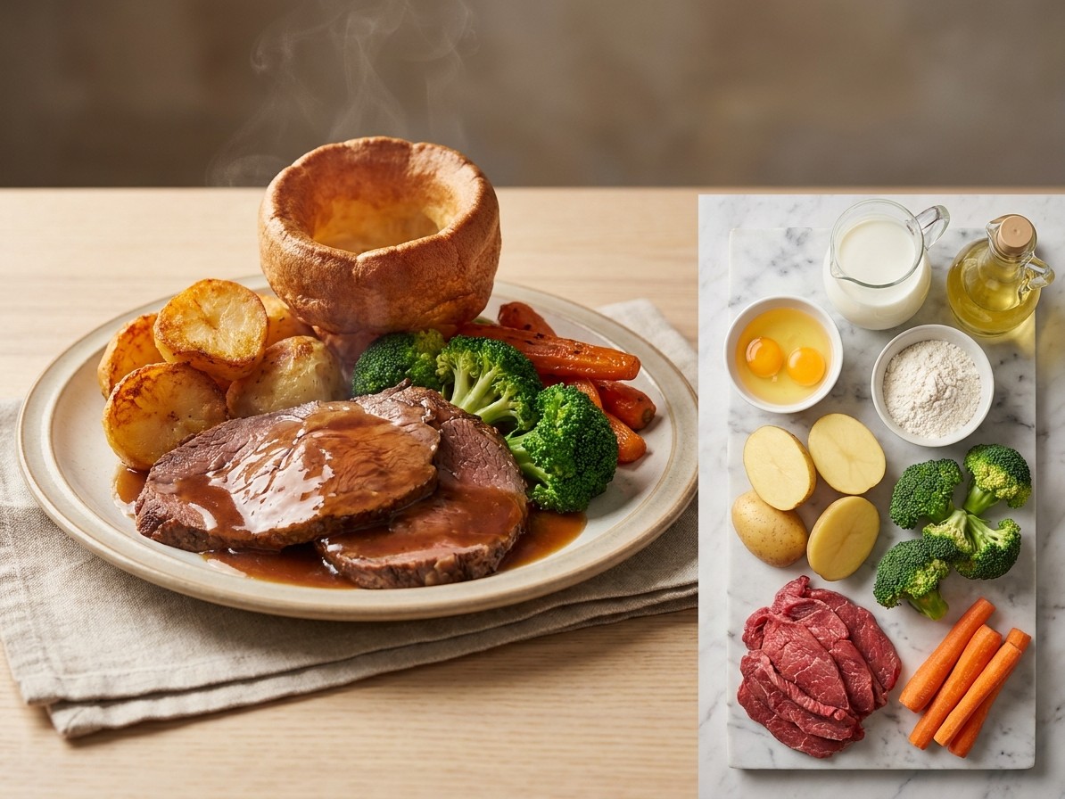 Classic Beef Sunday Roast with Yorkshire Puddings