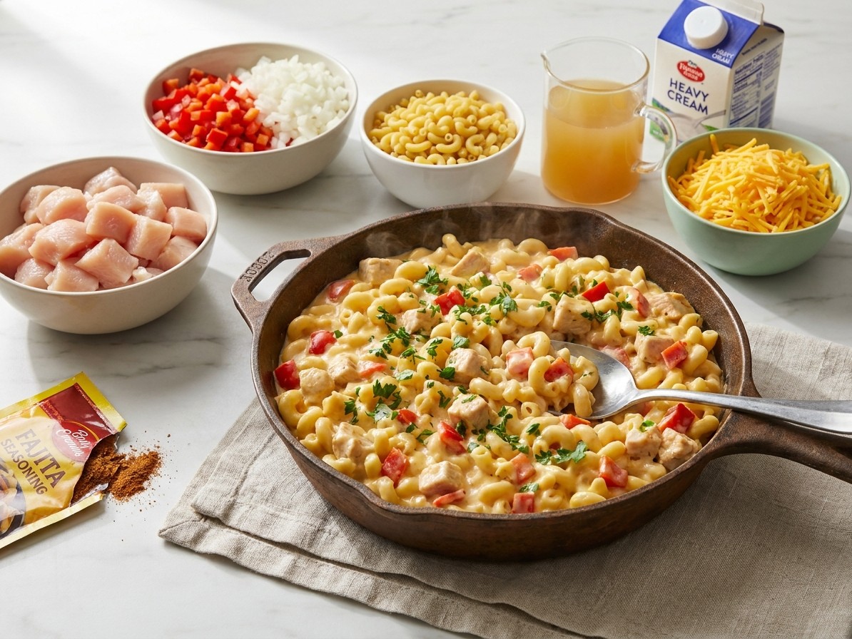 Chicken Fajita Mac and Cheese