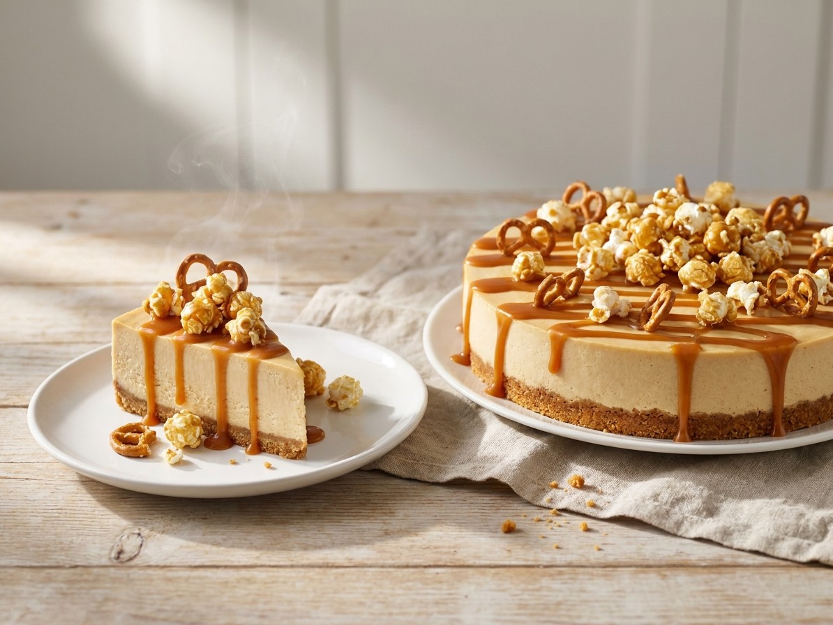 No Bake Salted Caramel Cheesecake