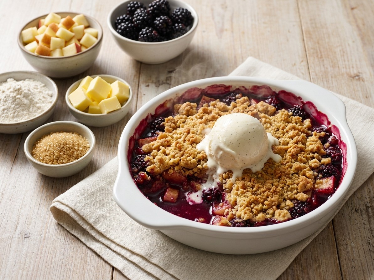Apple and Blackberry Crumble