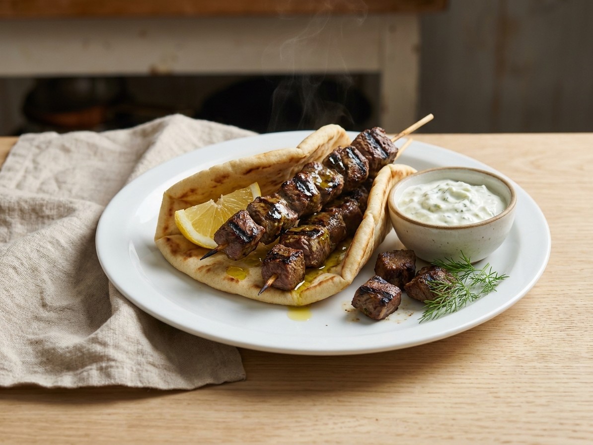 Lemon and Dill Lamb Souvlaki