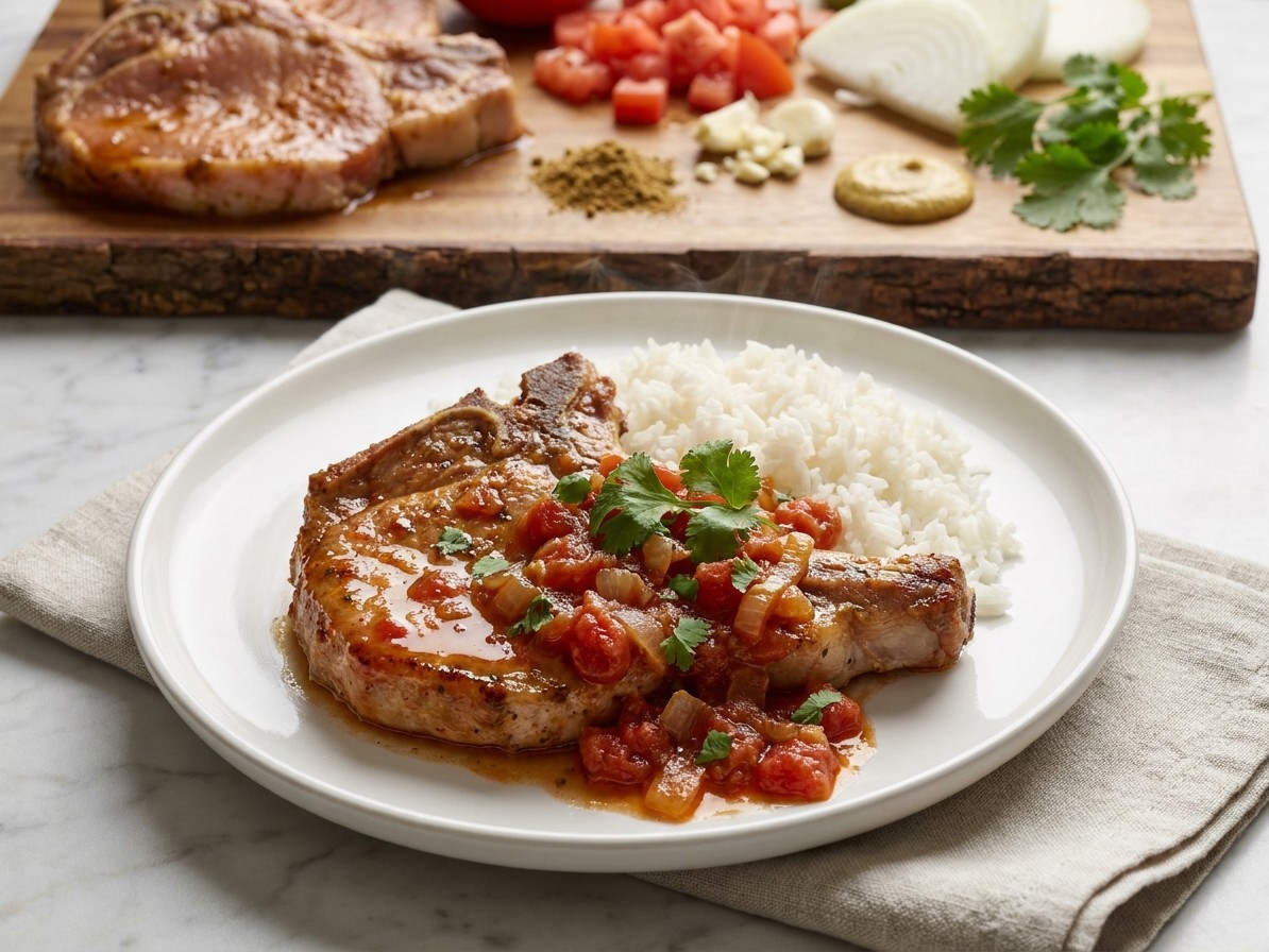 Colombian Pork Chops in Creole Sauce (Chuletas de Cerdo a la Criolla)
