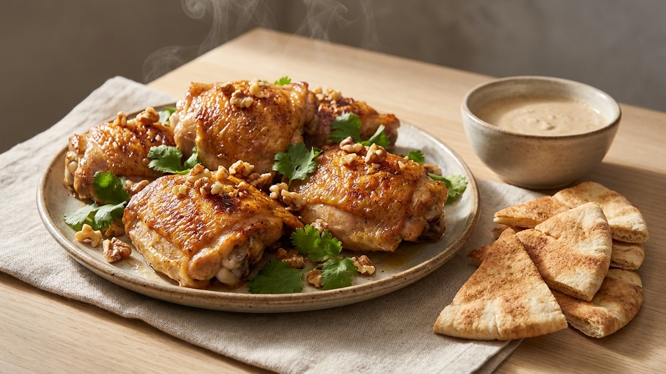 Roasted Chicken with Creamy Walnut Sauce
