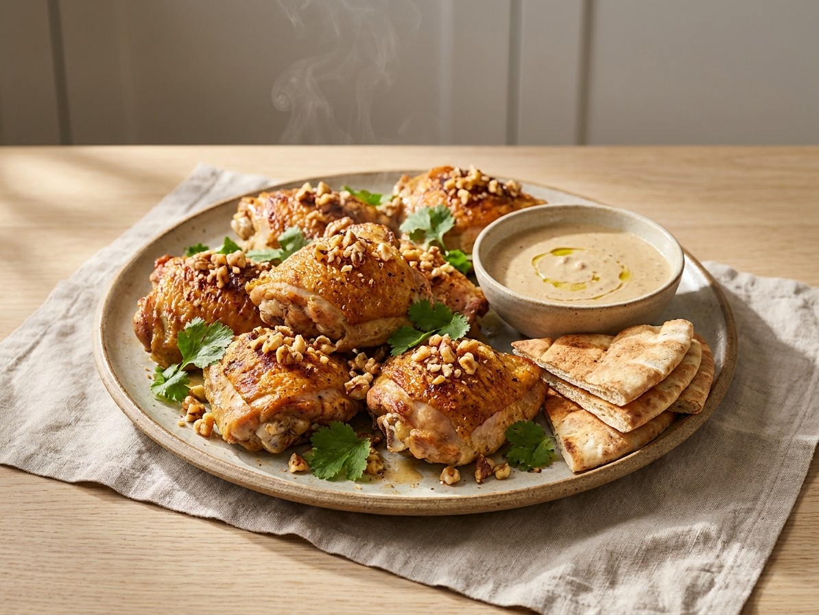 Roasted Chicken with Creamy Walnut Sauce