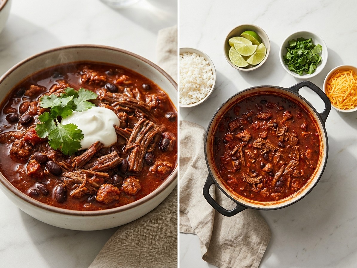 Braised Beef Chili with Chorizo and Ancho
