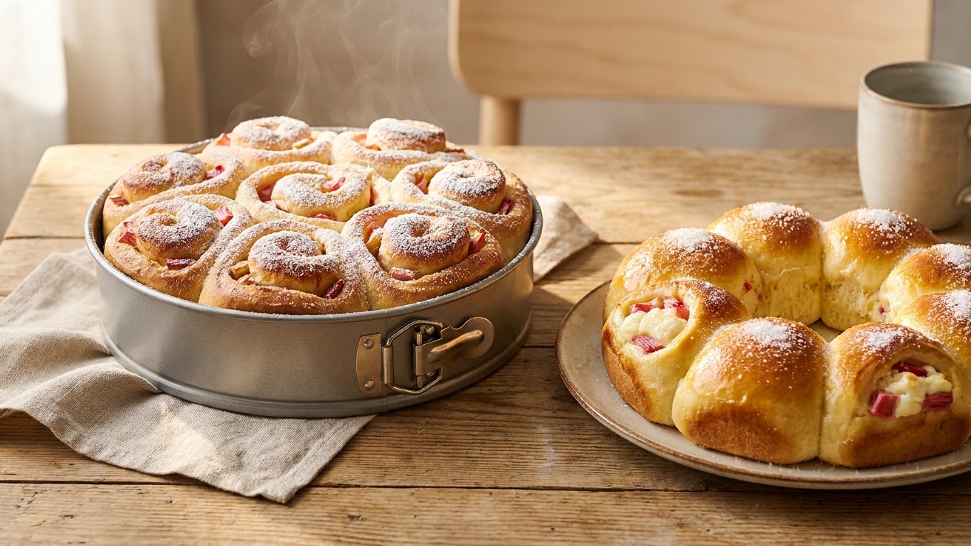 Quark and Rhubarb Pull-Apart Buns