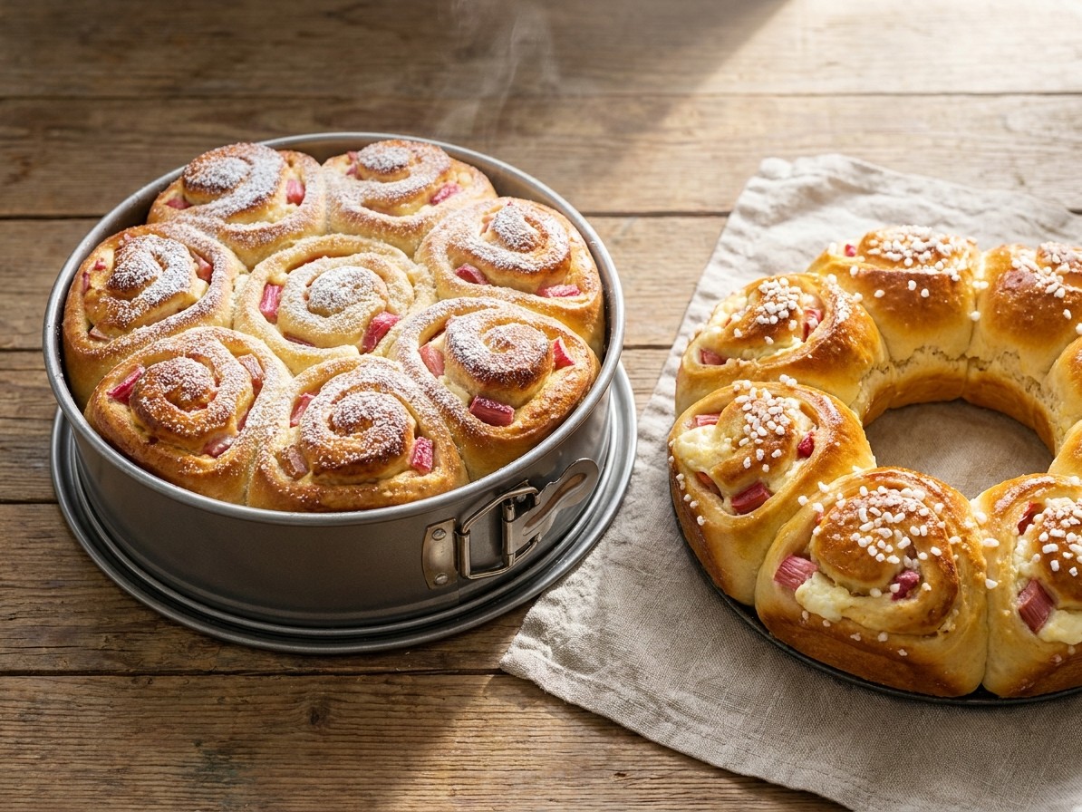 Quark and Rhubarb Pull-Apart Buns