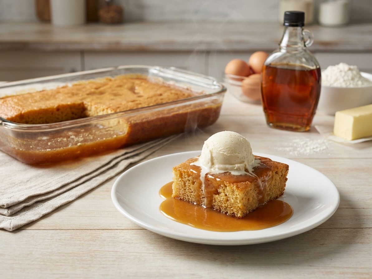 Pouding Chomeur (Maple Syrup Pudding Cake)