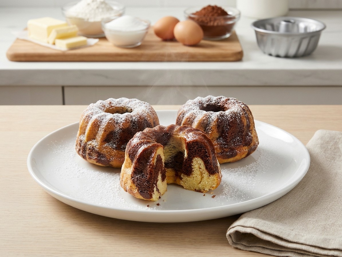 Mini Marbled Bundt Cakes