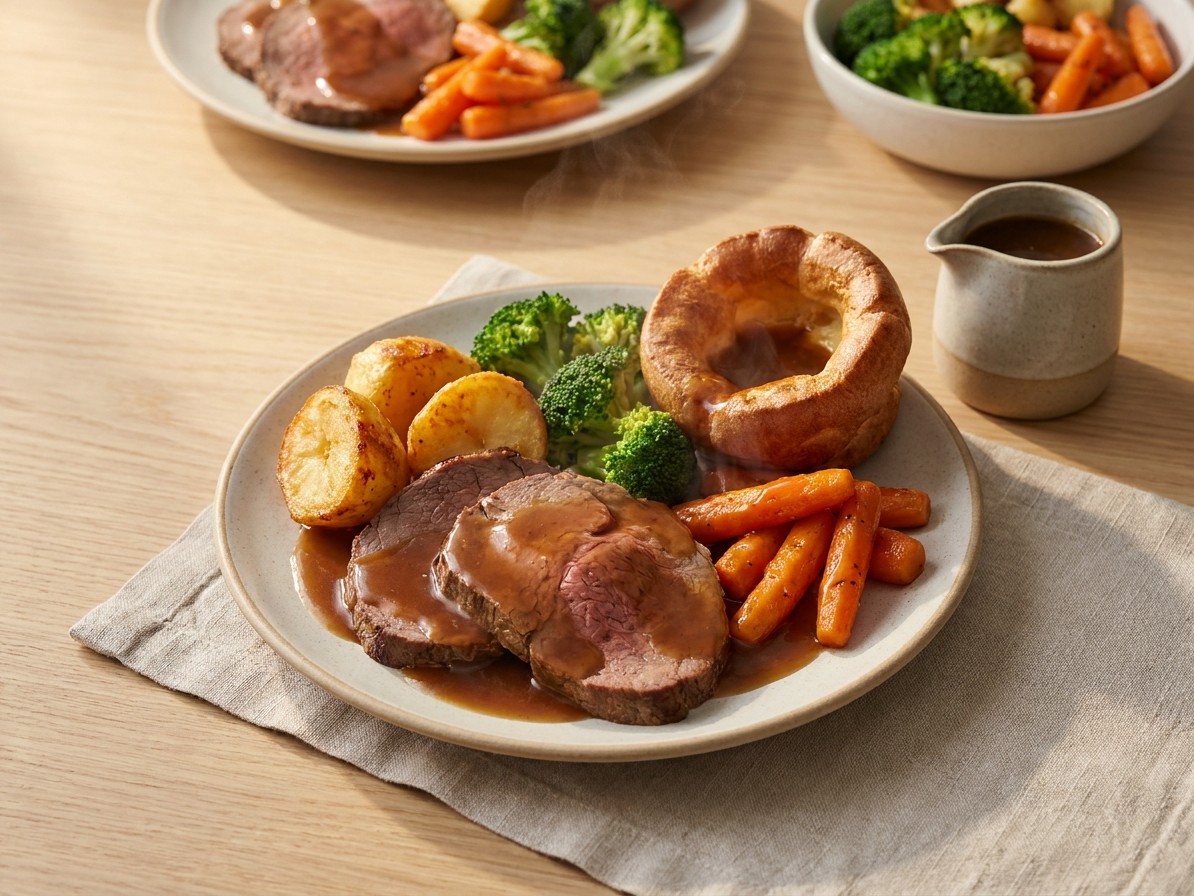 Classic Beef Sunday Roast with Yorkshire Puddings
