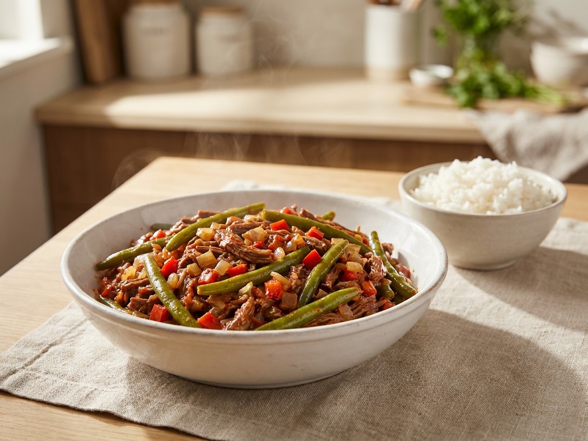 Picadillo de Vainicas (Costa Rican Green Bean Picadillo)